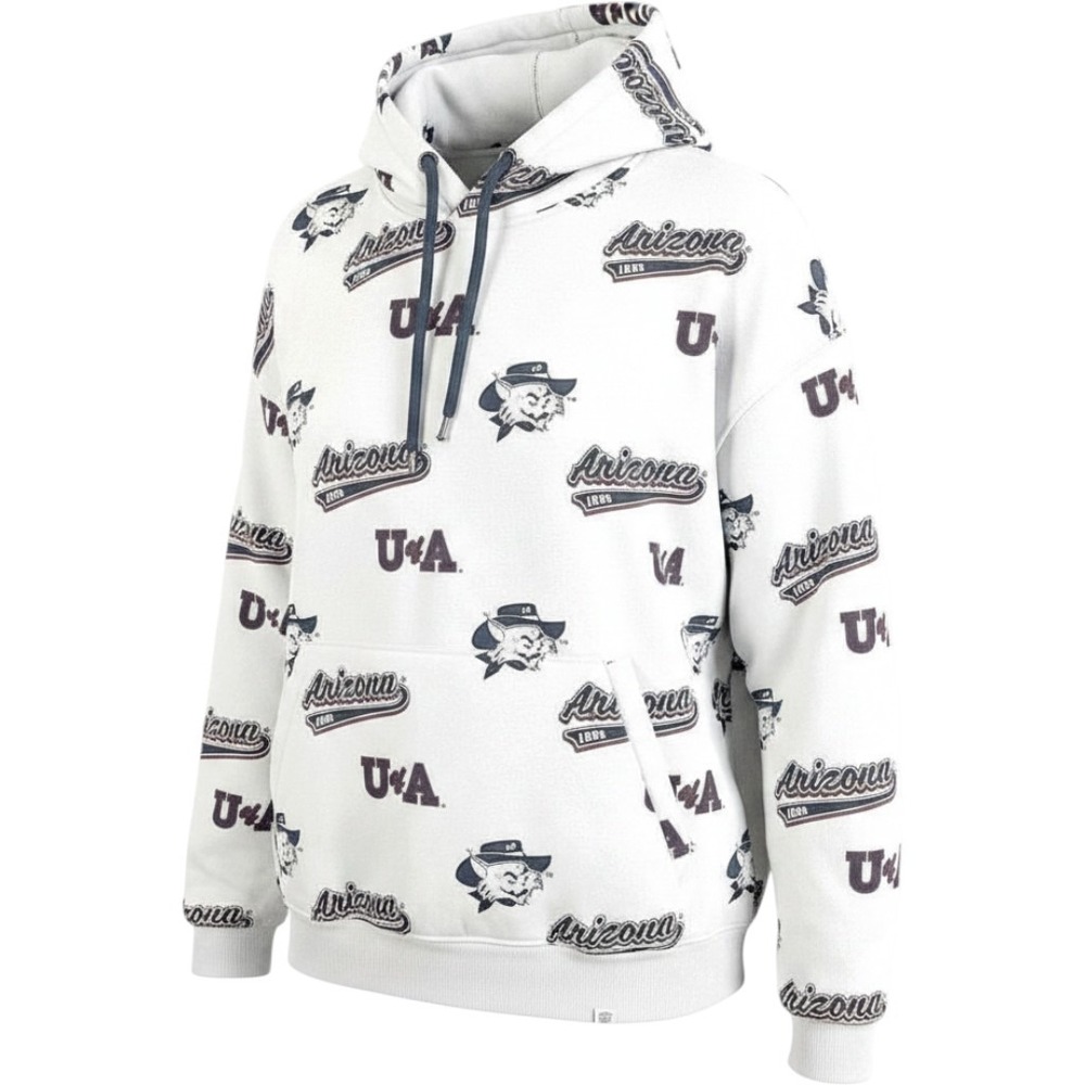 The Yard Colosseum Arizona Wildcats Hoodie All Over Print Wilbur Mascot Grey L